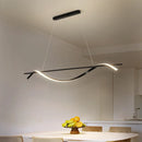 Axyaa Curved LED Table Chandelier for Chic Nordic Restaurant and Bar