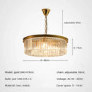 Axyaa Retro Gold Black Metal Crystal Pendant Lights with Chain Hanging, LED Suspension Lamp