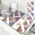 Axyaa Geometric Lattice Drying Mat - Quick Dry Kitchen & Bathroom Drain Pad