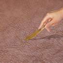 Axyaa Faux Leather Oval Placemats Coasters Set Cowhide Grain Tea Table Pad