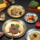 Axyaa Stainless Steel Plate Set for BBQ Barbecue and Desserts