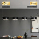 Axyaa Modern Black Chandelier: Rotatable LED Pendant Light for Living Room, Bedroom, or Restaurant