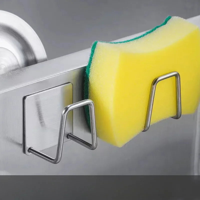 Stainless Steel Sink Sponge Racks by Axyaa: Wall-Mounted Kitchen Drain Storage