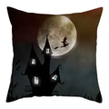 Axyaa Nightmare Pumpkin Ghost Print Linen Throw Pillow Cover for Home Sofa, 45x45cm