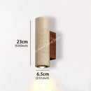 Axyaa Yellow Travertine Stone & Wood Wall Lamp Sconce for Bedroom Living Room