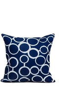 Axyaa Navy Blue Linen Throw Pillow Cover 45x45 Square Sofa Cushion Case