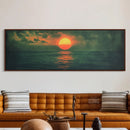 Axyaa Sunset Sea Sun Canvas Poster for Modern Living Room Decor