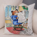 Axyaa Cartoon Bear Cushion Cover - Cute Animal Pillowcase for Sofa and Children's Room