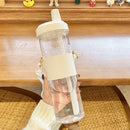 Axyaa Kids Glass Bubble Tea Straw Cup with PU Sleeve - BPA Free