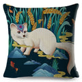 Axyaa Dragon Fox Firebird Linen Cushion Cover 45*45cm
