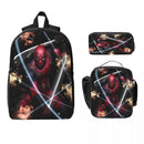Axyaa Deadpool Backpack Set with Pencil Boxes, Bookbag, Lunch Box for Kids