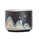 Axya Hand-Painted Yuanshan Ceramic Teacup Set in Elegant Gift Box