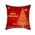 Axyaa Christmas Gift Pillowcase Red Print Cushion Cover for Home Sofa