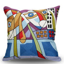 Axyaa Picasso Graffiti Art Painting Cushion Cover for Home Décor