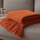 Axyaa Cable Knit Blankets with Tassels - Vintage Luxury for Bed, Sofa, Couch