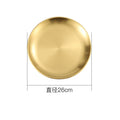 Axyaa Stainless Steel Buffet Plates - Korean Style Durable Shallow Dishes