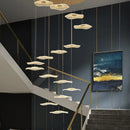 Axyaa Modern LED Lotus Leaf Chandelier with Remote for Apartment Staircase