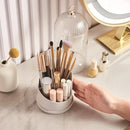 Axyaa Rotating Makeup Brush Holder with Lid and Organizer Container