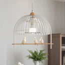 Axyaa Iron Bird Cage Chandelier: Stylish LED Hanging Lamp for Indoor Decor