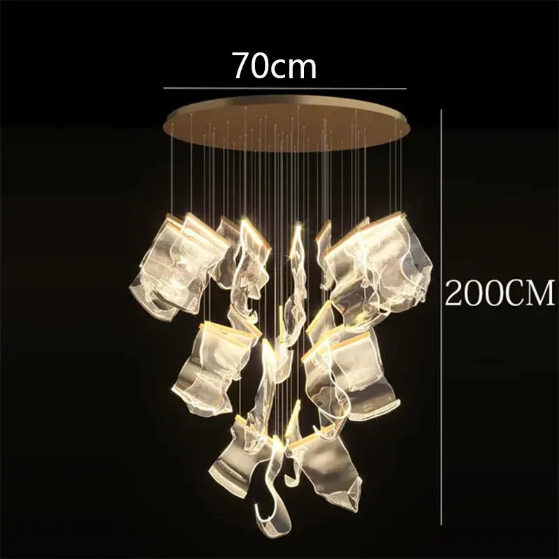 Axyaa Nordic Stair Chandelier Living Room Dining Pendant Ceiling Light