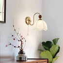Axyaa French Style Wall Lamp with Fabric Printing Lampshade for Living Room, Bedroom, Porch