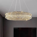 Axyaa Crystal Chandelier Pendant Light for Living & Dining Room in Luxury Style
