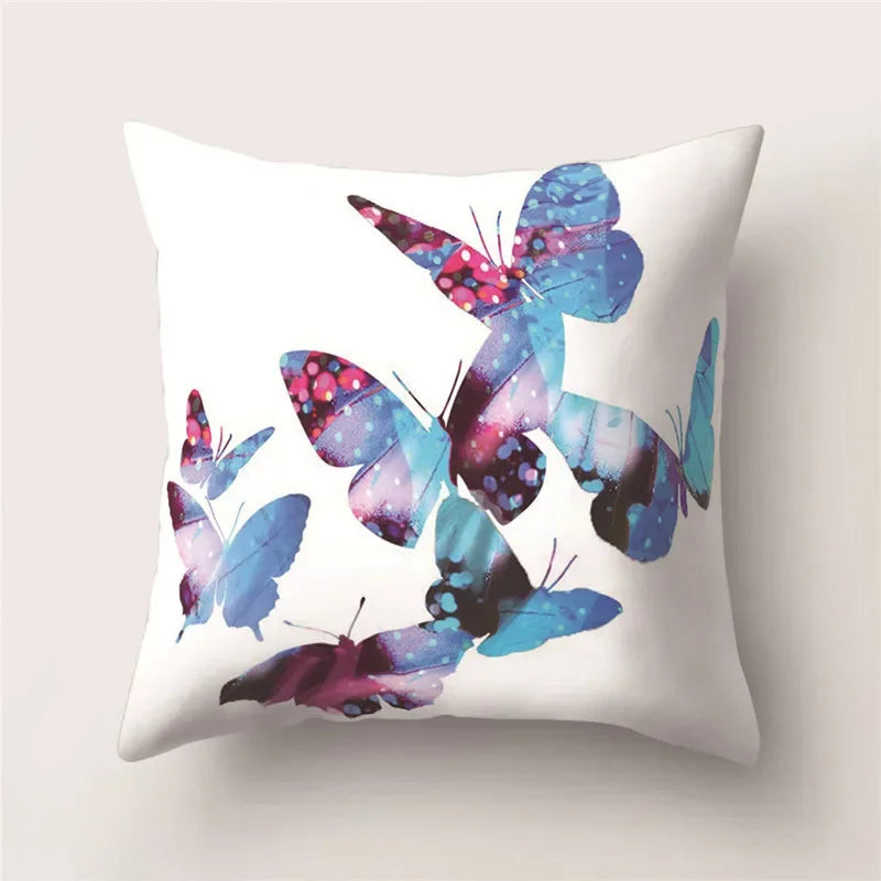Butterfly Print Decorative Cushion Cover 45X45CM Sofa Polyester Pillow Case for Home Decor