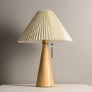 Axyaa Vintage Solid Wood Table Lamp for Bedroom with E27 Socket