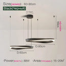 Axyaa Modern LED Circle Chandelier - Nordic Design Pendant Lamp for Dining Room and Bedroom