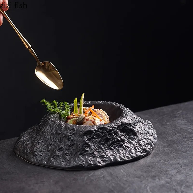 Axya Irregular Texture Ceramic Dining Plate Set