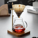 Axyaa Solid Wood Brass Coffee Filter Cup Holder, Adjustable Base