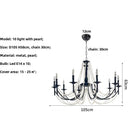 Axyaa Retro Black Metal Candle Chandelier Pendant Lights for Living Room and Bedroom