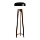 Nordic Vintage Sofa Floor Lamp Wood Tripod Bedside Table Wabi-sabi Style Axyaa
