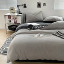 Axyaa Bubble Cotton Bedding Set, AB Side Duvet Cover+Sheet, Twin-King, 3/4Pcs