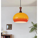 Axyaa Retro Glass Chandelier Light Fixture Solid Wood Pendant Lamp