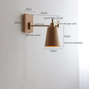 Axyaa Walnut Ash Wood LED Wall Sconce with Pull Chain Switch for Indoor Lighting