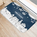 Axyaa Christmas Snow Deer Print Door Mat Non-Slip Floor Carpet - Home New Year Decoration