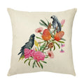 Axyaa Colorful Bird Flower Cushion Cover 45x45cm Linen Pillowcase Office Decoration