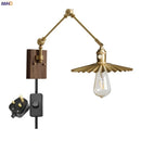 Axyaa Copper Arm LED Wall Sconce Pull Chain Switch Nordic Luminaria