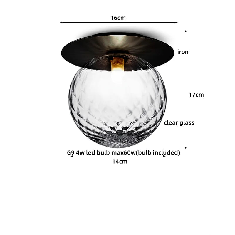Axyaa Modern Iron Glass LED Ceiling Lamp for Home Lighting