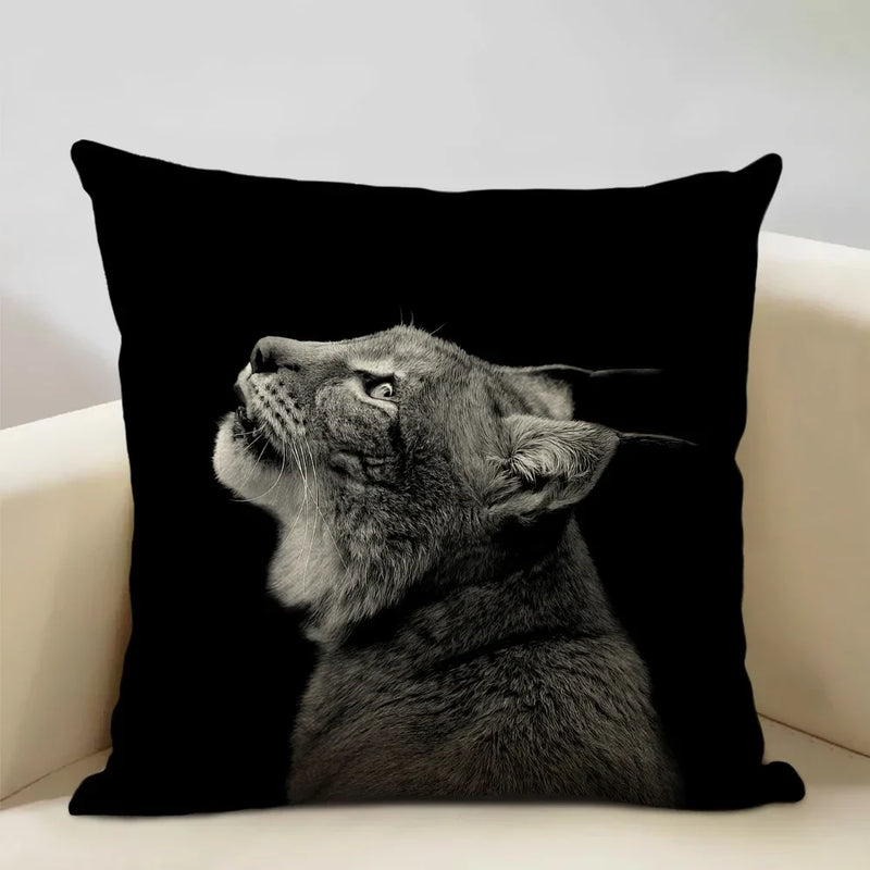 Axyaa Animal Pattern Cushion Cover Trio: Lion, Tiger, Bear Home Sofa Decor Kids Gift