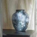Axyaa Snowy Blue Porcelain Vase - Elegant Glass Flower Vase for Luxury Home Decor