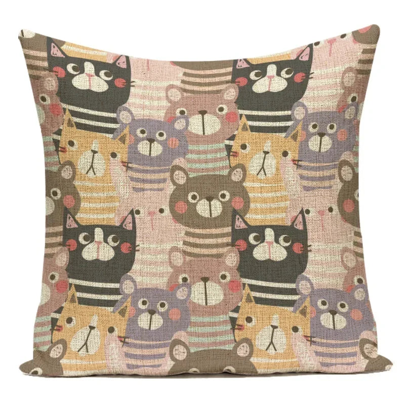Axyaa Cartoon Pillow Cover: Cute Print Pillow Cover for Home, Bedroom, & Car