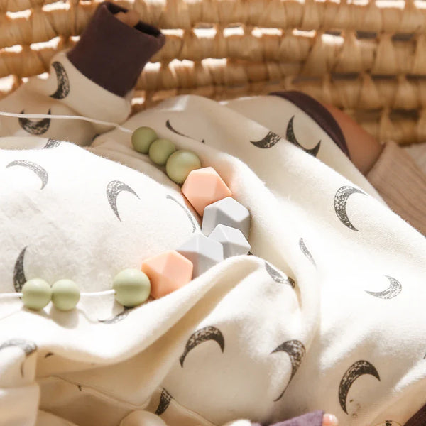 Axya Silicone Teething Beads Necklace for Babies - Food Grade Long Chain