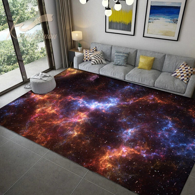 Axyaa Black Constellation Rug Set: Living Room, Bedroom, Bathroom Décor & Gift