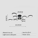 Axyaa Black Circles LED Chandelier with Remote Control for Living Room and Bedroom
