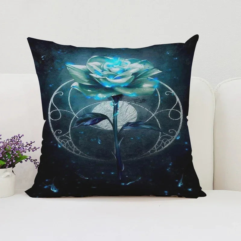 Axyaa Rose Print Pillow Cover - Romantic Home Decor & Gift