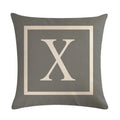 Axyaa Gray Alphabet Decorative Pillow Cover 45x45cm