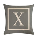 Axyaa Gray Alphabet Decorative Pillow Cover 45x45cm