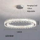 Axyaa LED Crystal Ceiling Lamp Modern Square Dimmable Dining Room Fixture